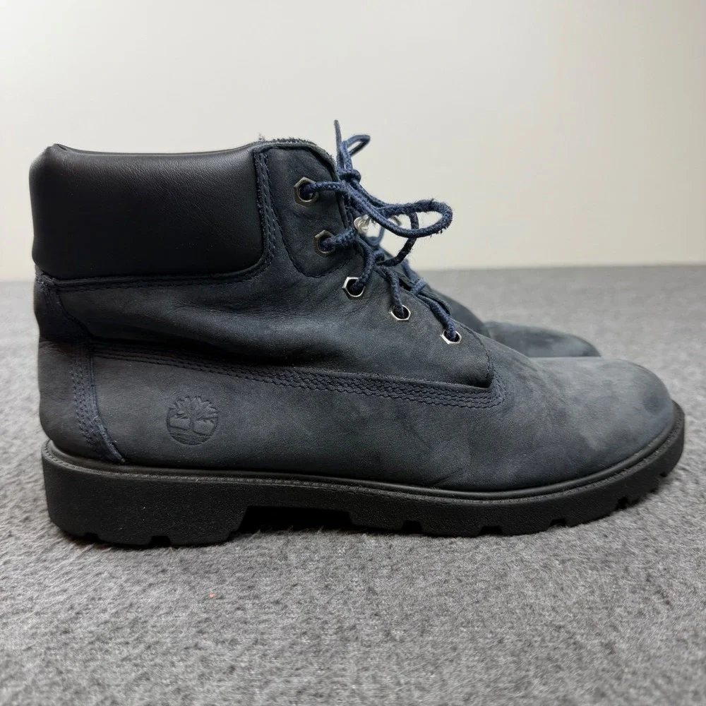 Timberland 6 Inch Boots Boys 6.5 Navy Blue Nubuck Waterproof A10KO